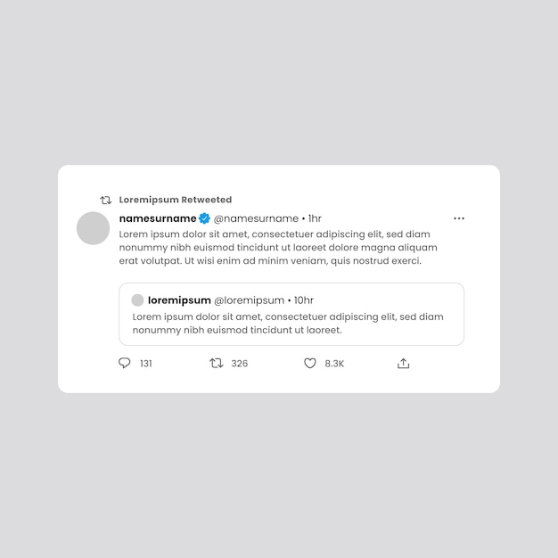 Free vector flat design tweet mockup