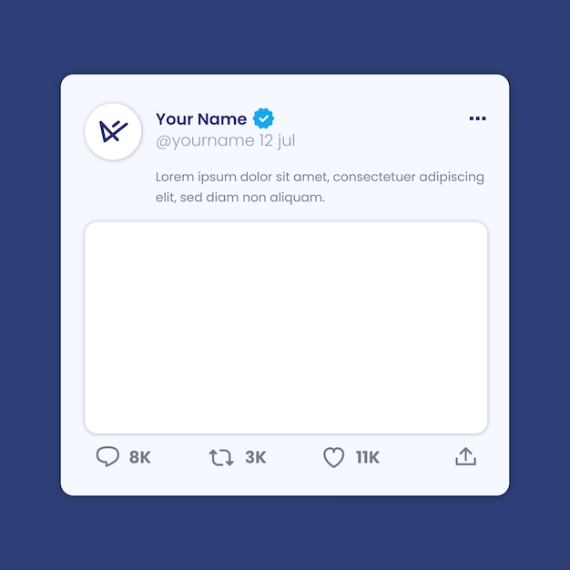 Flat design tweet mockup