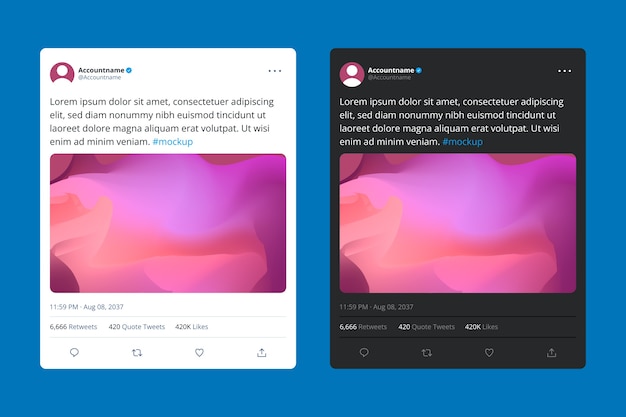 Free vector flat design tweet mockup