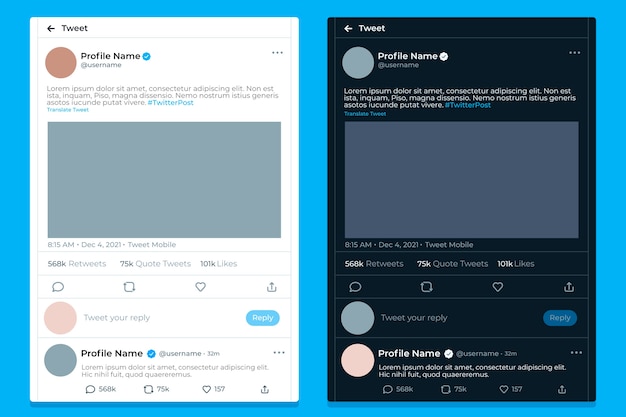 Free vector flat design tweet mockup