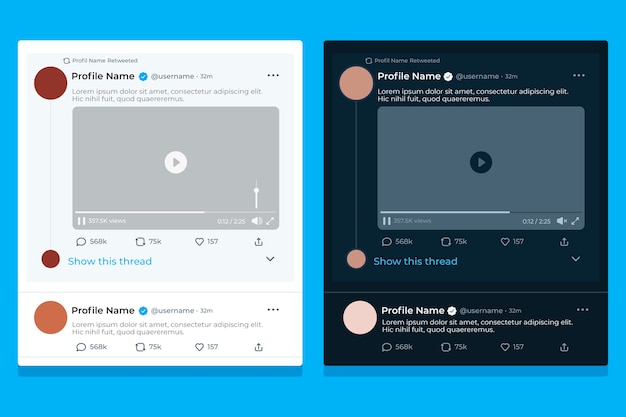 Flat design tweet mockup