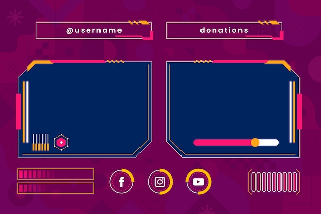 Flat design twitch panels pack