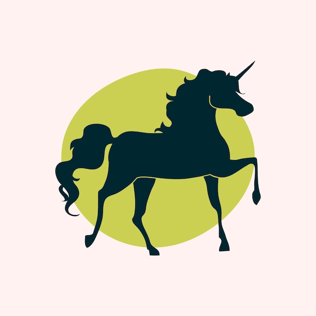 Free Vector flat design unicorn silhouette illustration