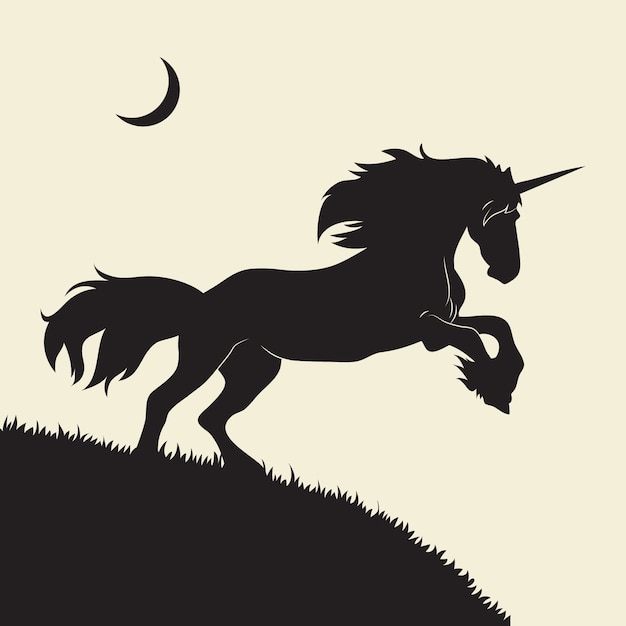 Free vector flat design unicorn silhouette illustration