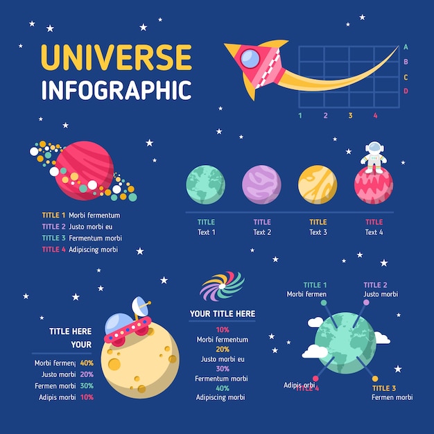 Flat design universe infographic