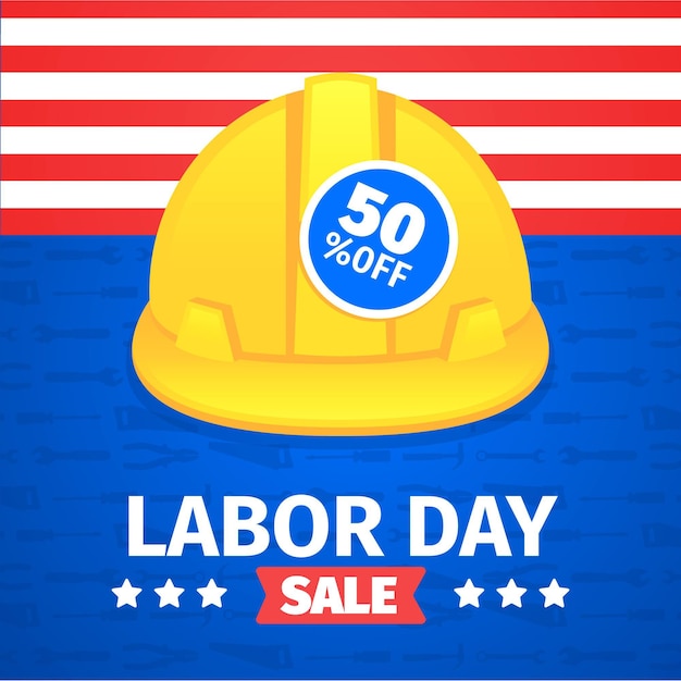 Free Vector flat design usa labor day concept