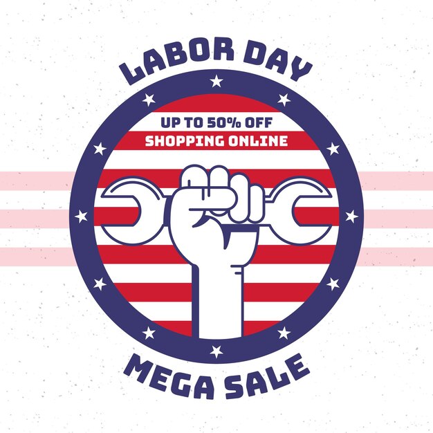 Flat design usa labor day sale