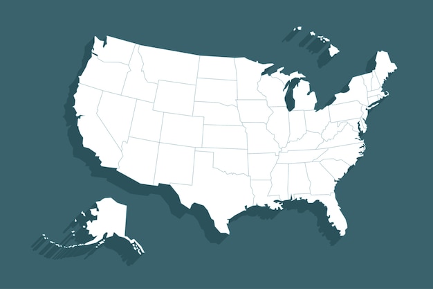 Free vector flat design usa outline map