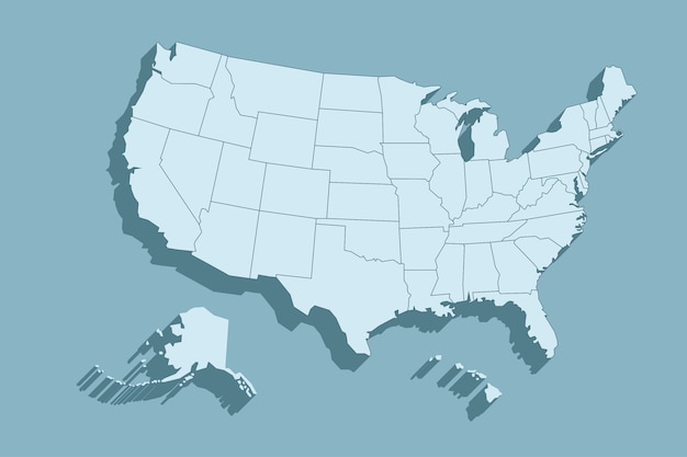 Free Vector flat design usa outline map