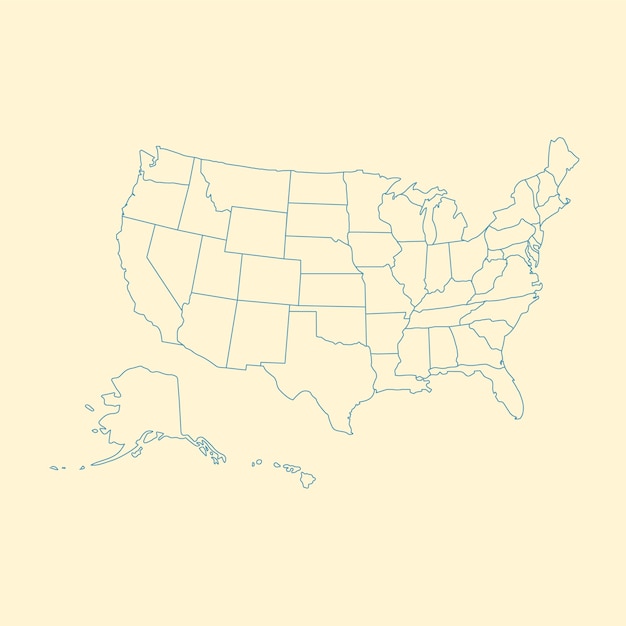 Free Vector flat design usa outline map