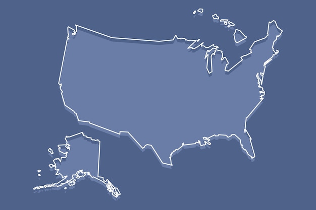 Free Vector flat design usa outline map