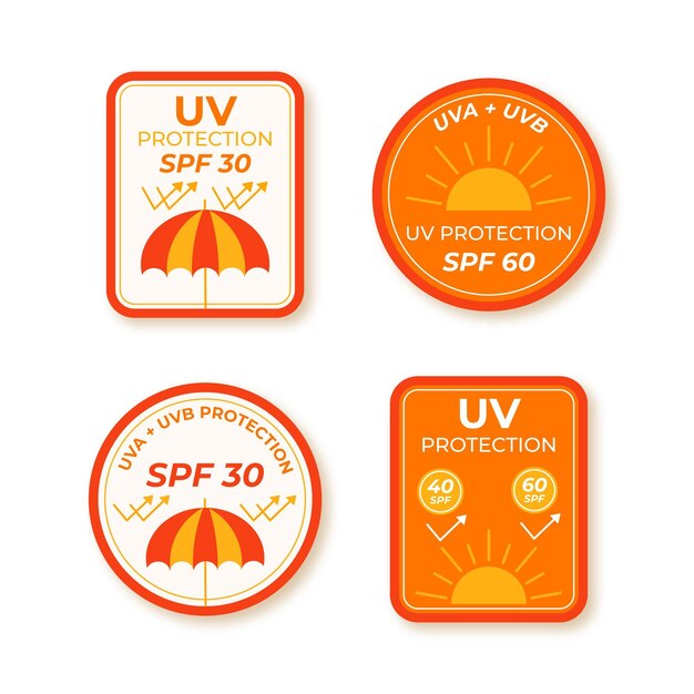 Flat design uv badges collection