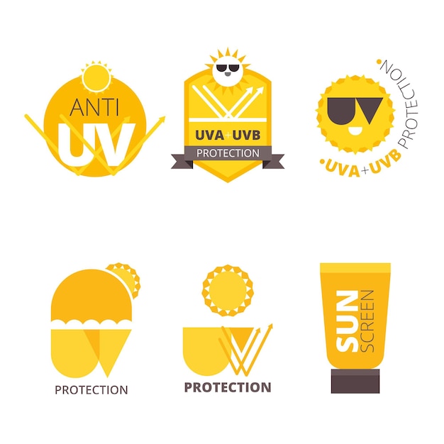 Free Vector flat design uv badges collection