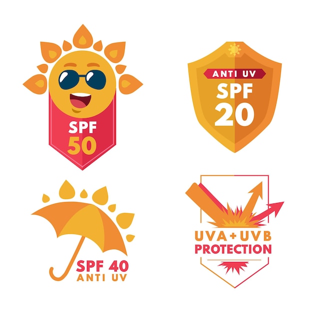 Free Vector flat design uv badges collection