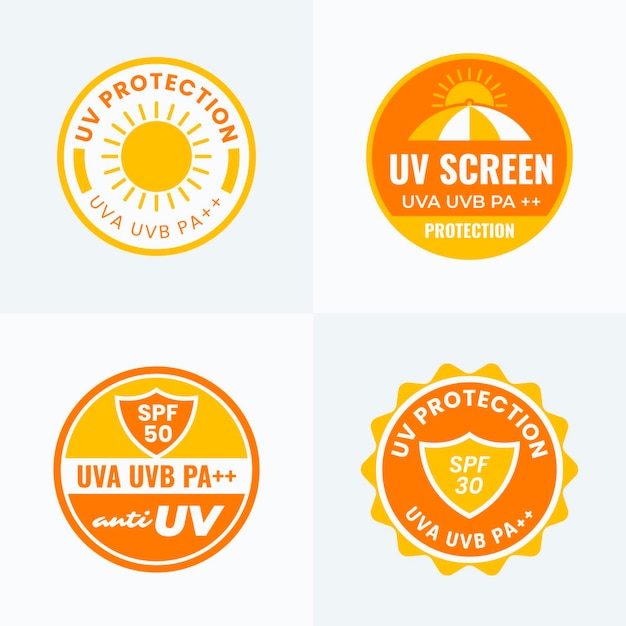 Free Vector flat design uv badges pack