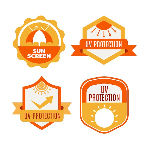 Free Vector flat design uv badges pack