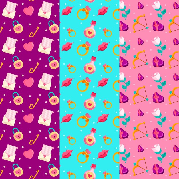 Flat design valentiens day pattern