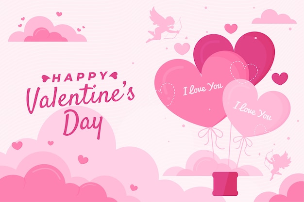 Flat design valentine's day background