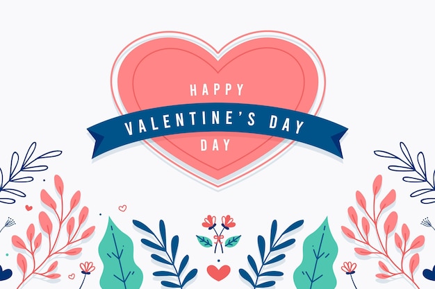 Free Vector flat design valentine's day background