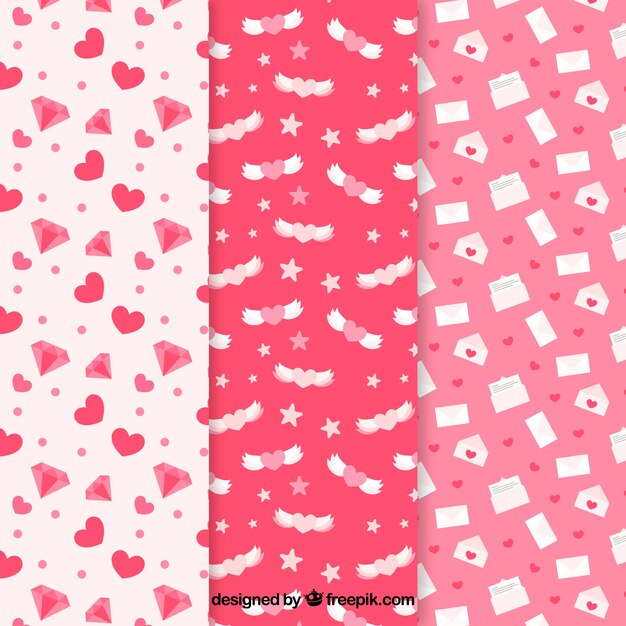 Flat design valentine's day pattern collection 