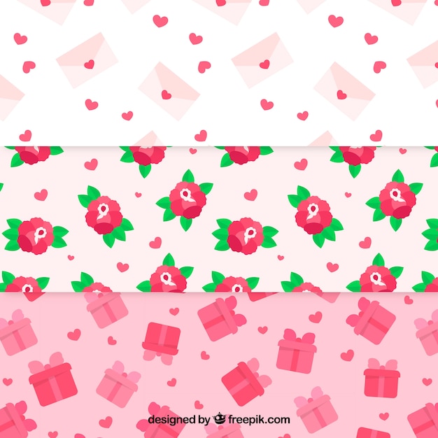 Flat design valentine's day pattern collection 