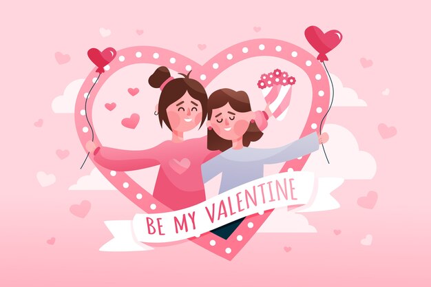 Flat design valentines day background concept