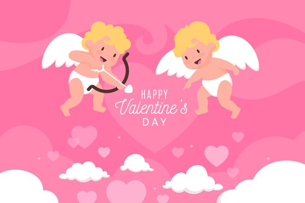 Flat design valentines day background