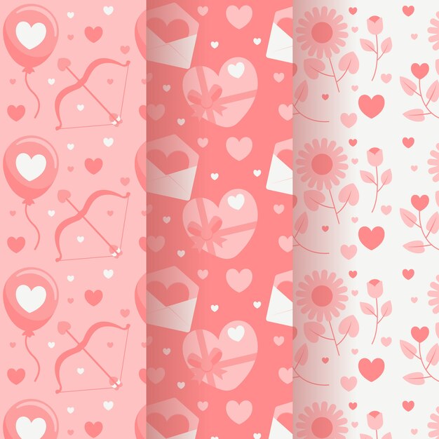 Flat design valentines day pattern collection theme