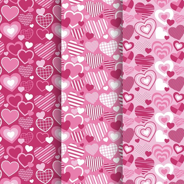 Flat design valentines day pattern collection