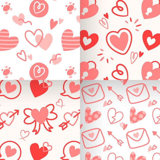 Flat design valentines day pattern collection