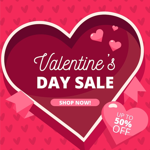 Flat design valentines day sale concept