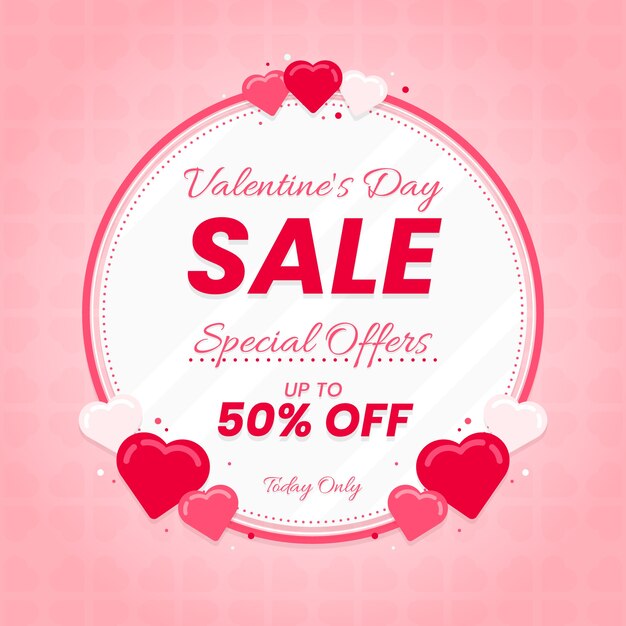 Flat design valentines day sale concept