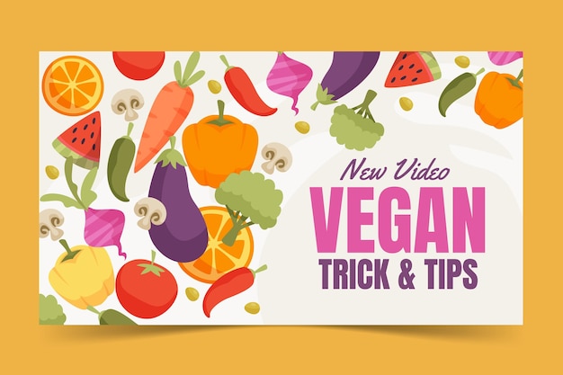 Flat design vegan tips youtube thumbnail