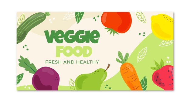 Flat design vegetarian food facebook post