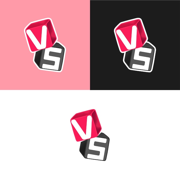 Free vector flat design versus  logo template