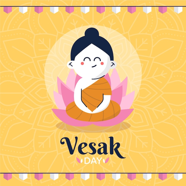 Free Vector flat design vesak celebration