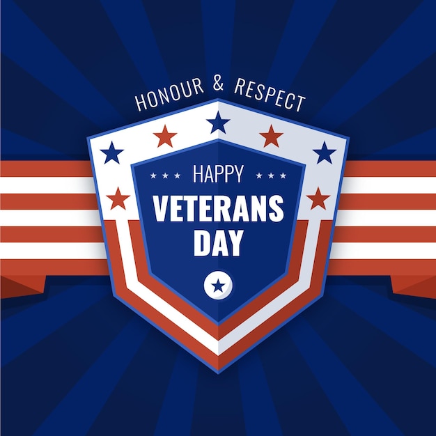 Free Vector flat design veterans day concept