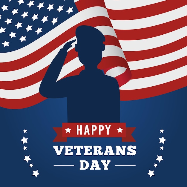 Free Vector flat design veterans day concept