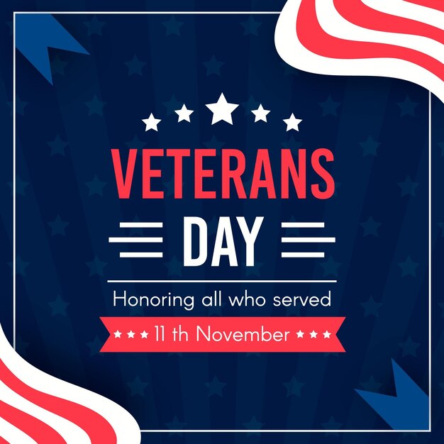 Flat design veterans day concept