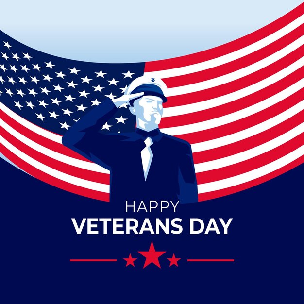 Flat design veterans day concept