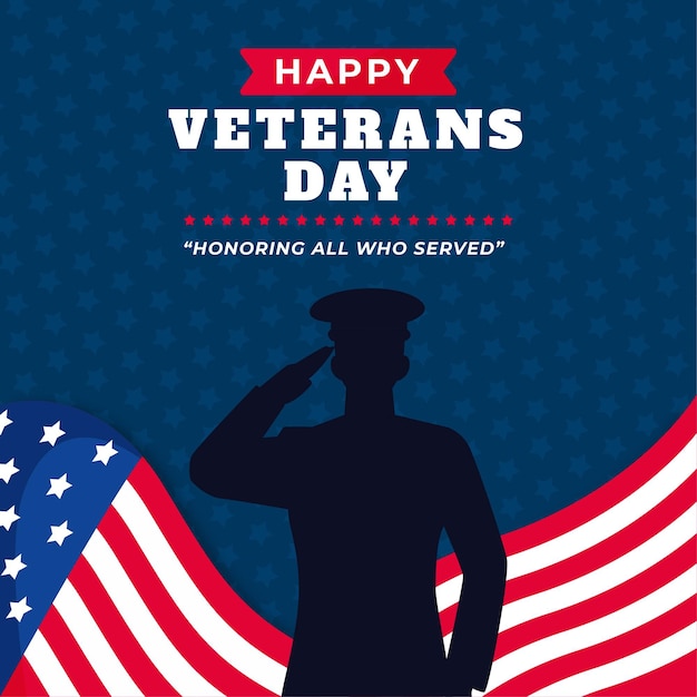 Flat design veterans day concept