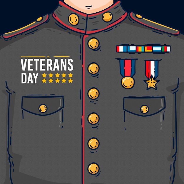 Free Vector flat design veterans day illustration