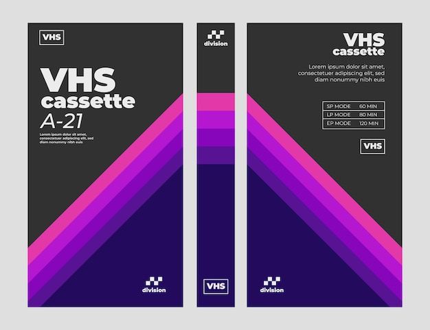 Free Vector flat design vhs cover template