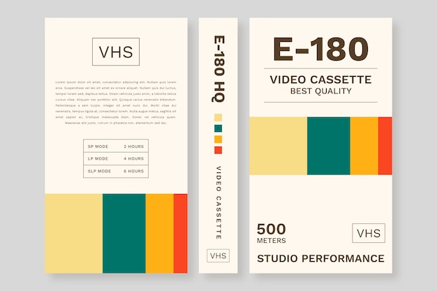 Free Vector flat design vhs cover template