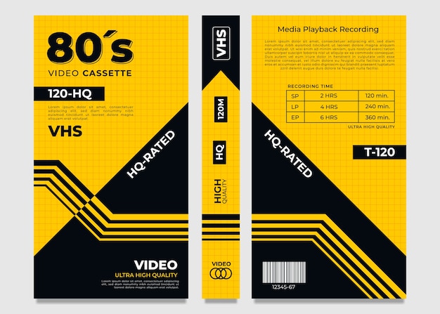 Free Vector flat design vhs cover template