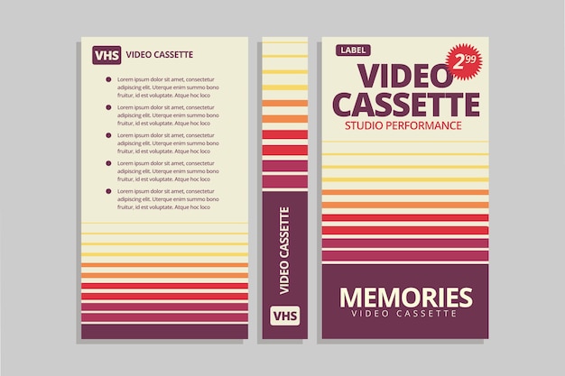 Free Vector flat design vhs cover template