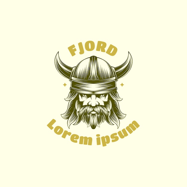 Free vector flat design viking logo template