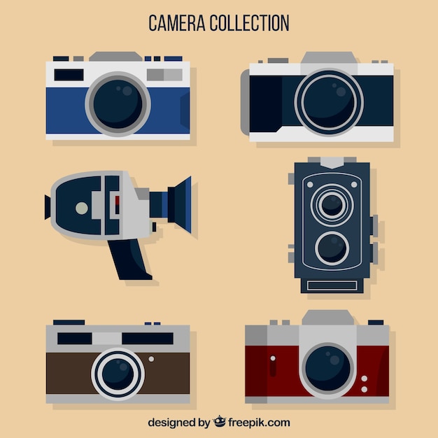 Free Vector flat design vintage camera collection