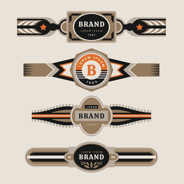 Free Vector flat design vintage label collection