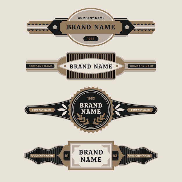 Free Vector flat design vintage label collection